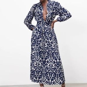 Zara Emilie printed dress. NWT. Size M.